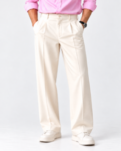 IVORY PLEAT TROUSERS