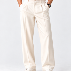 IVORY PLEAT TROUSERS