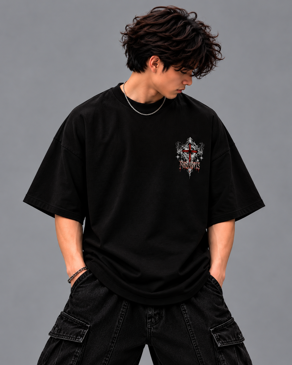 NO SAINTS — Gothic Oversized T-Shirt - Image 2